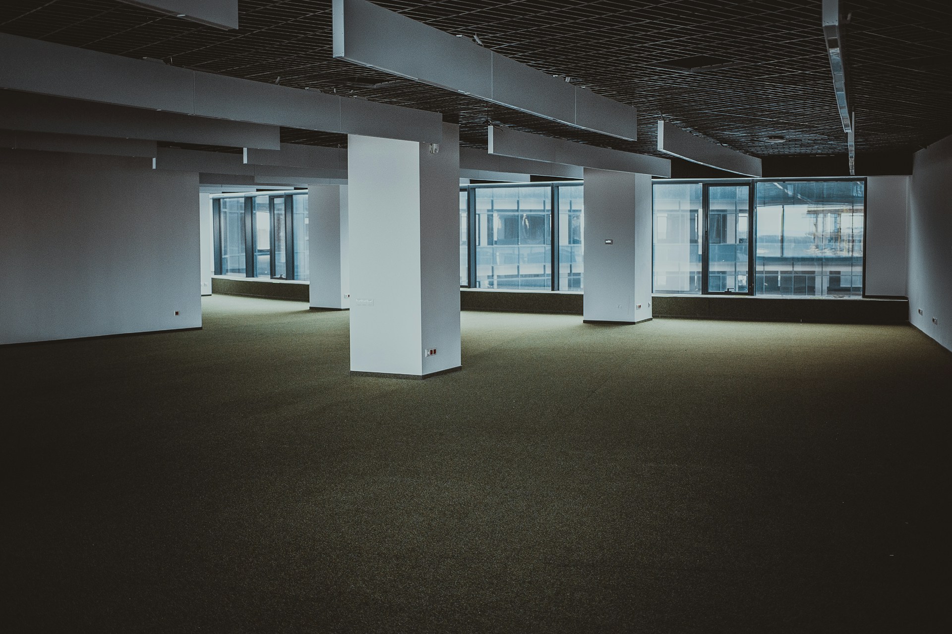 empty brown and white building